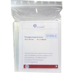 SAUGKOMPRESSEN steril 10x10 cm