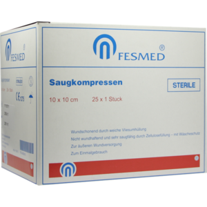 SAUGKOMPRESSEN steril 10x10 cm
