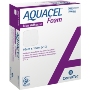 AQUACEL Foam nicht adhäsiv 10x10 cm Verband