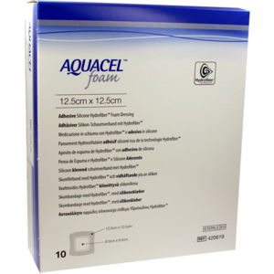 AQUACEL Foam adhäsiv 12,5x12,5 cm Verband