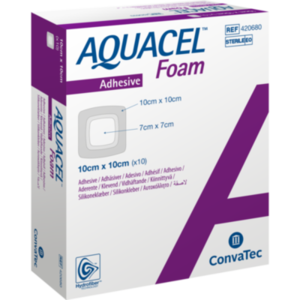 AQUACEL Foam adhäsiv 10x10 cm Verband