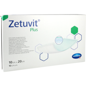 ZETUVIT Plus extrastarke Saugkompr.steril 10x20 cm