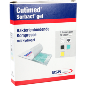 CUTIMED Sorbact Gel Kompressen 7,5x7,5 cm