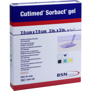 CUTIMED Sorbact Gel Kompressen 7,5x7,5 cm