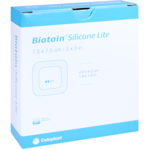 BIATAIN Silicone Lite Schaumverband 7,5x7,5 cm