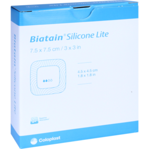 BIATAIN Silicone Lite Schaumverband 7,5x7,5 cm