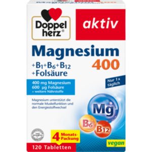 DOPPELHERZ Magnesium 400+B1+B6+B12+Folsäure Tabl.