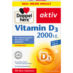 DOPPELHERZ Vitamin D3 2000 I.E. Tabletten