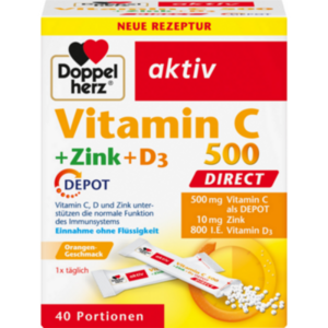 DOPPELHERZ Vitamin C 500+Zink+D3 Depot DIRECT Pel.