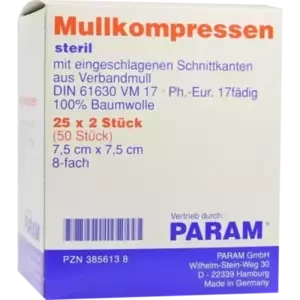 MULLKOMPRESSEN STERIL 7.5X7.5 8F