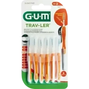GUM TRAV-LER orange Kerze 0.9mm Interden+6 Kappen