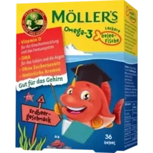 Möller's Omega-3 Gelee Fisch Erdbeere