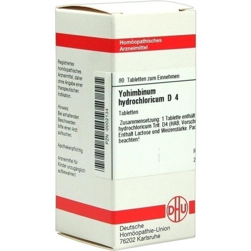 YOHIMBINUM HYDROCHLORICUM D 4 Tabletten* 80 St