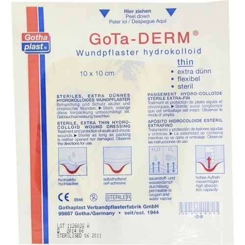 GOTA-DERM thin hydrokoll. Wundpfl. steril 10x10 cm 1 St