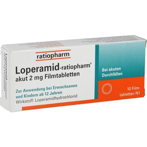 Loperamid ratiopharm akut 2 mg Filmtabletten