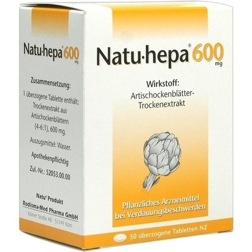 NATU HEPA 600 mg überzogene Tabletten* 50 St