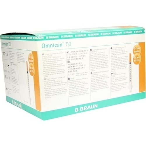 OMNICAN Insulinspr. 0,5 ml U100 m. Kan. 0,30x12 mm e.