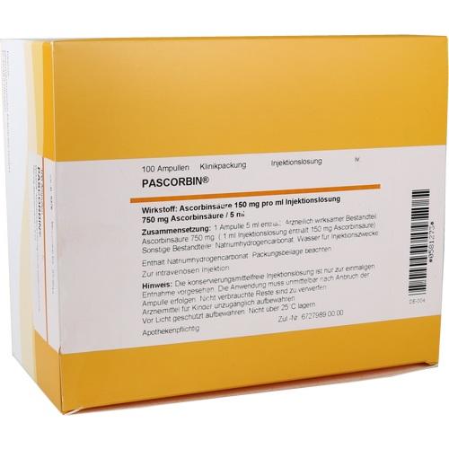 PASCORBIN 750 mg Ascorbinsäure/5ml Injektionslsg.