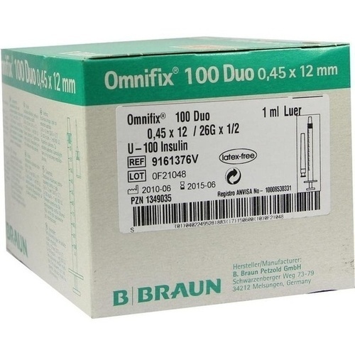 OMNIFIX Duo 100 Insulinspr.1 ml 100x1 ml