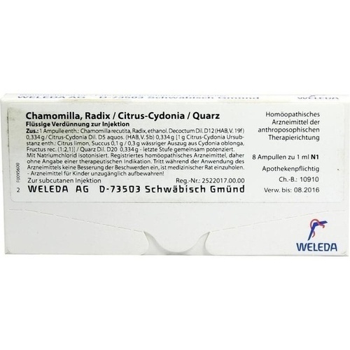 CHAMOMILLA RADIX Citrus Cydonia/Quarz Ampullen* 8x1 ml