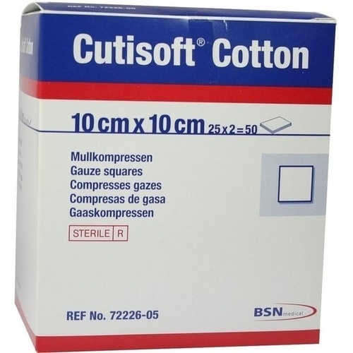CUTISOFT Cotton Kompr.10x10 cm steril 25x2 St