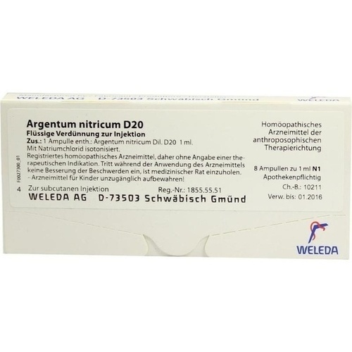 ARGENTUM NITRICUM D 20 Ampullen* 8x1 ml
