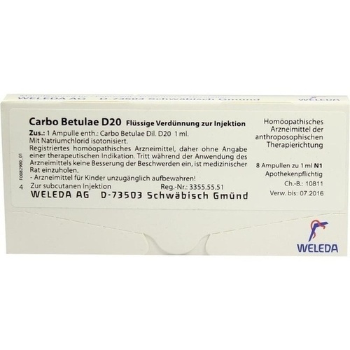 CARBO BETULAE D 20 Ampullen