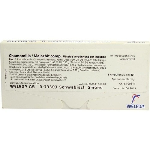 CHAMOMILLA/MALACHIT comp. Ampullen* 8x1 ml