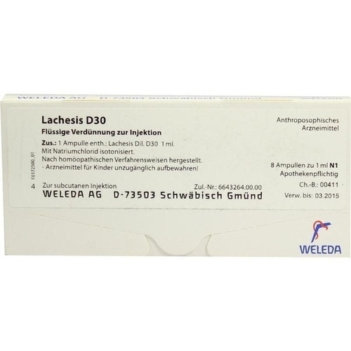 LACHESIS D 30 Ampullen* 8x1 ml