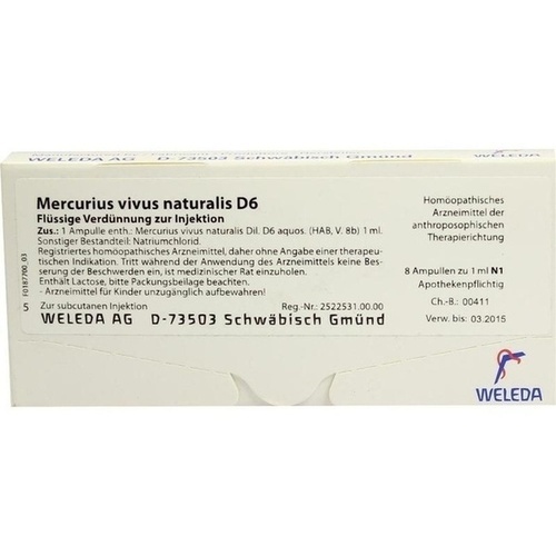 MERCURIUS VIVUS NATURALIS D 6 Ampullen