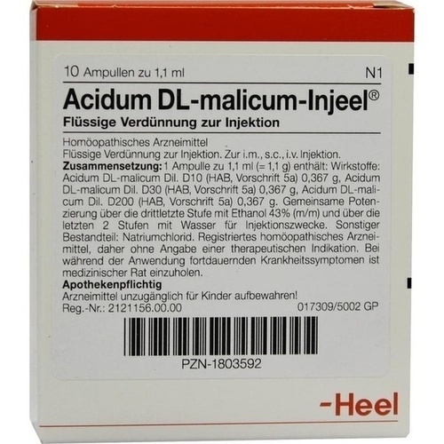 ACIDUM DL-malicum Injeel Ampullen* 10 St