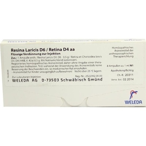 RESINA LARICIS D 6/Retina D 4 aa Ampullen* 8x1 ml