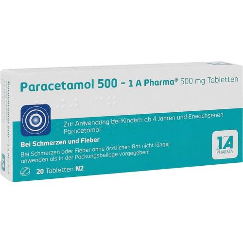 PARACETAMOL 500-1A Pharma Tabletten 20 St. PZN 02481587
