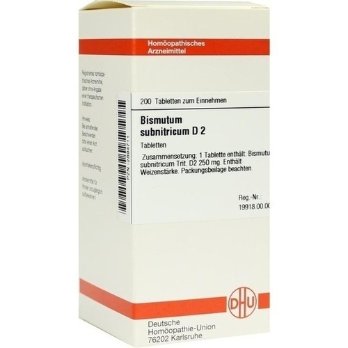 BISMUTUM SUBNITRICUM D 2 Tabletten 200 St PZN 02894711 besamex.de