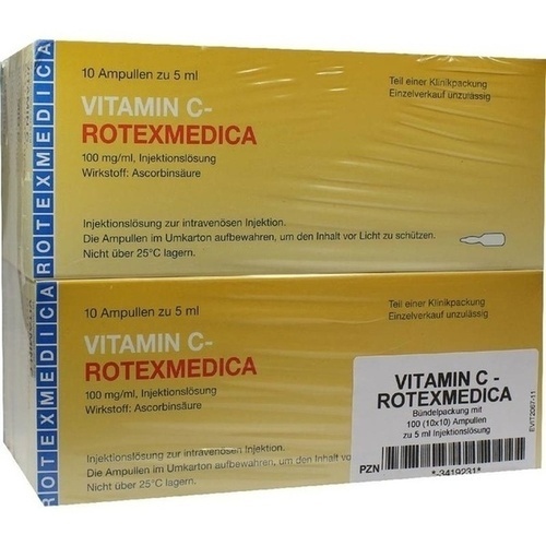 visie huurder Vallen VITAMIN C ROTEXMEDICA Injektionslösung 100X5 ml - Vitaminen & Mineralen -  Wellness - arzneiprivat