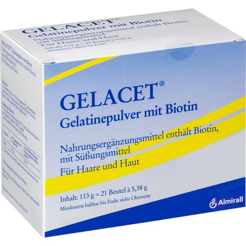 GELACET Gelatinepulver mit Biotin im Beutel