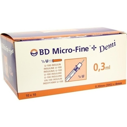 BD MICRO-FINE+ Insulinspr. 0,3 ml U100 0,3x8 mm