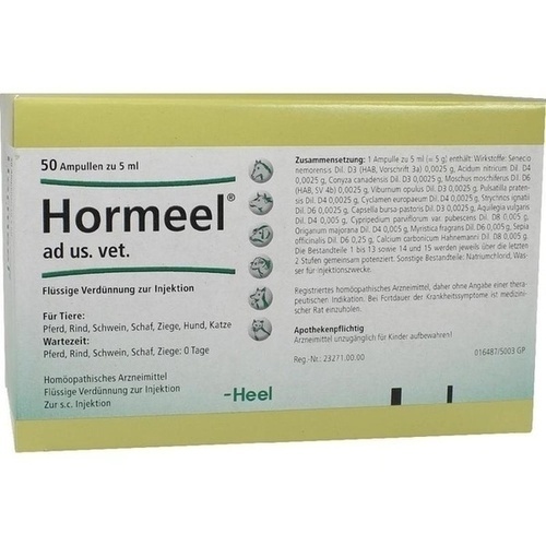 HORMEEL ad us.vet.Ampullen 50X5 ml Homöopathie Hund Tiere