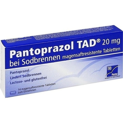 PANTOPRAZOL TAD 20 mg b. Sodbrennen magensaftr. Tabl.* 14 St