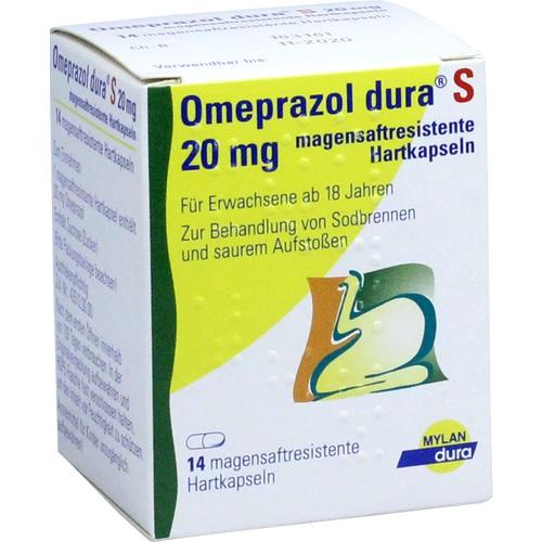 OMEPRAZOL dura S 20 mg magensaftresist.Hartkapseln 14 St PZN 06100197