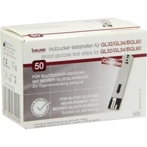 BEURER GL32/GL34/BGL60 Blutzucker-Teststreifen 50 St
