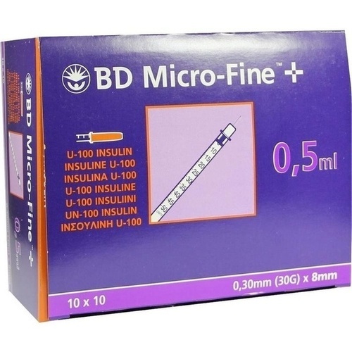 BD MICRO-FINE+ Insulinspr.0,5 ml U100 8 mm 100x0,5 ml