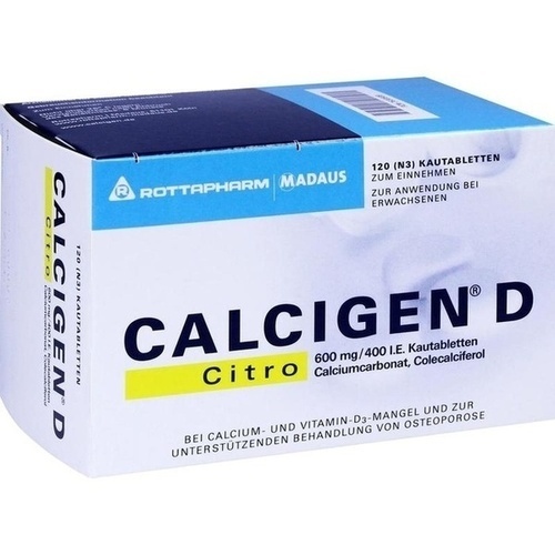 CALCIGEN D Citro 600 mg/400 I. E. Kautabletten* 120 St