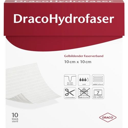 DRACOHYDROFASER 10x10 cm gelbildender Faserverband 10 St