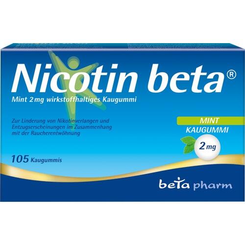 NICOTIN beta Mint 2 mg wirkstoffhalt.Kaugummi