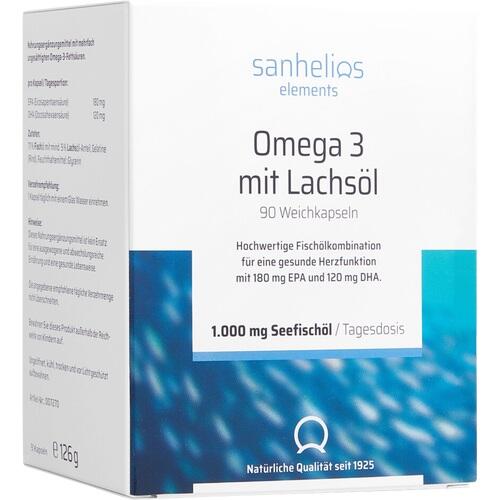 SANHELIOS Omega-3 mit Lachsöl Kapseln 90 St