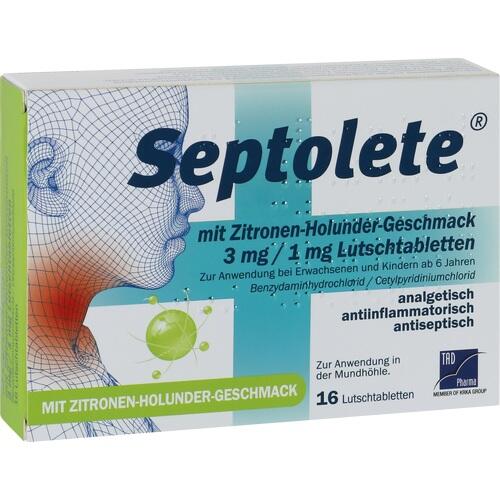 SEPTOLETE m.Zitronen-Holunder-Geschm.3mg/1mg Lut.-T.