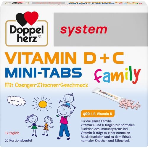 DOPPELHERZ Vitamin D+C Mini-Tabs family system