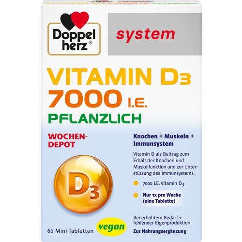 DOPPELHERZ Vitamin D3 7000 I.E. pflanzlich sys.TAB