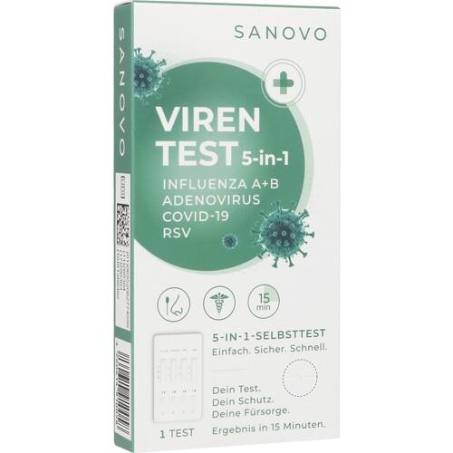 Sanovo 5in1 Virencheck Selbsttest Schnelltest Nase